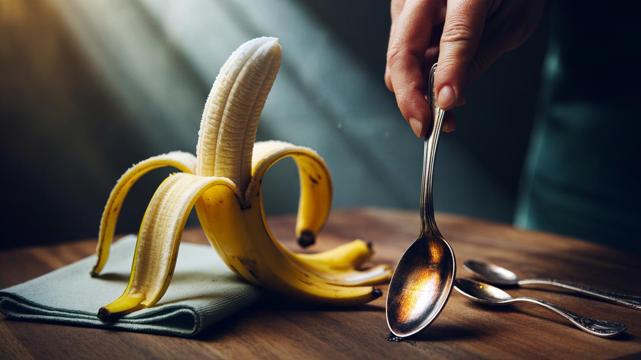 Banana peel polishes silver till it gleams in 3 minutes : how natural enzymes strip tarnish effortlessly