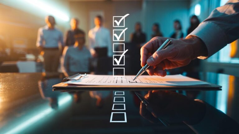 Illustration of a checklist being ticked off to demonstrate how commitment bias doubles task completion rates