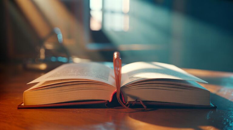 Illustration of a rubber band wrapped around a book, keeping pages open neatly using tension