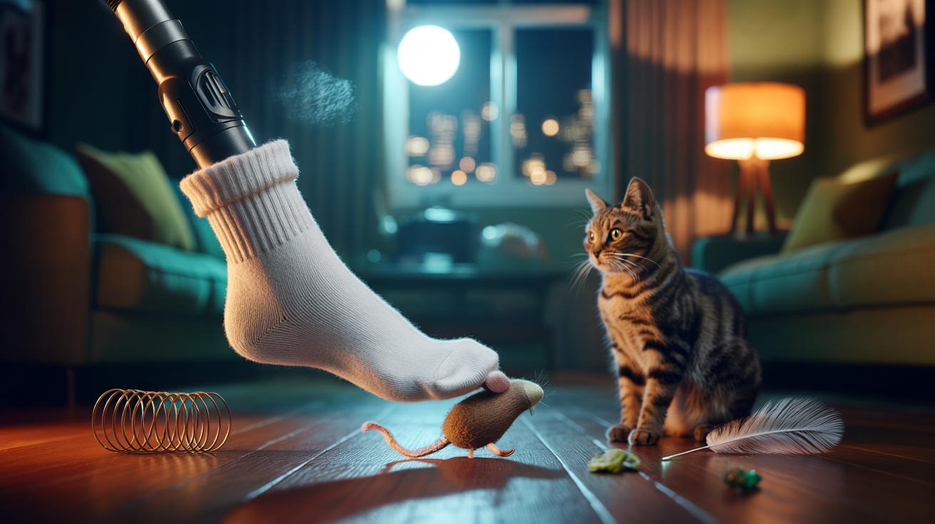The Sock-over-Vacuum Trick That Finds Lost Cat Toys and Stops Them Crying at Night